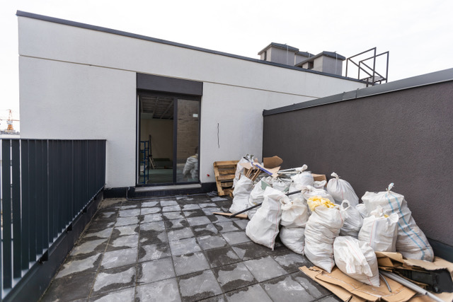 Image of construction waste in plastic bags